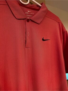 Nike Red Dri-FIT Polo with Black Swoosh